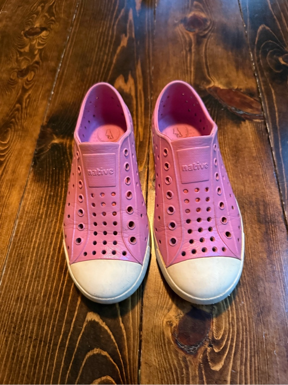 Native Kids Pink Slip-On Water Shoes with White Toe